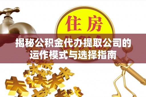 万州揭秘公积金代办提取公司的运作模式与选择指南